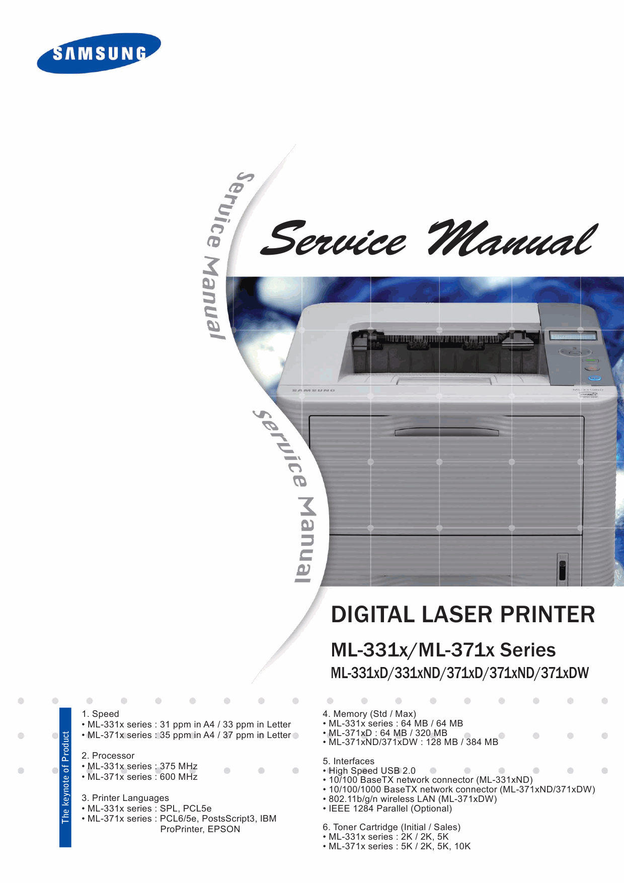 Samsung Digital-Laser-Printer ML-331x 371x 331xD 371xD 371xDW Service Manual-1